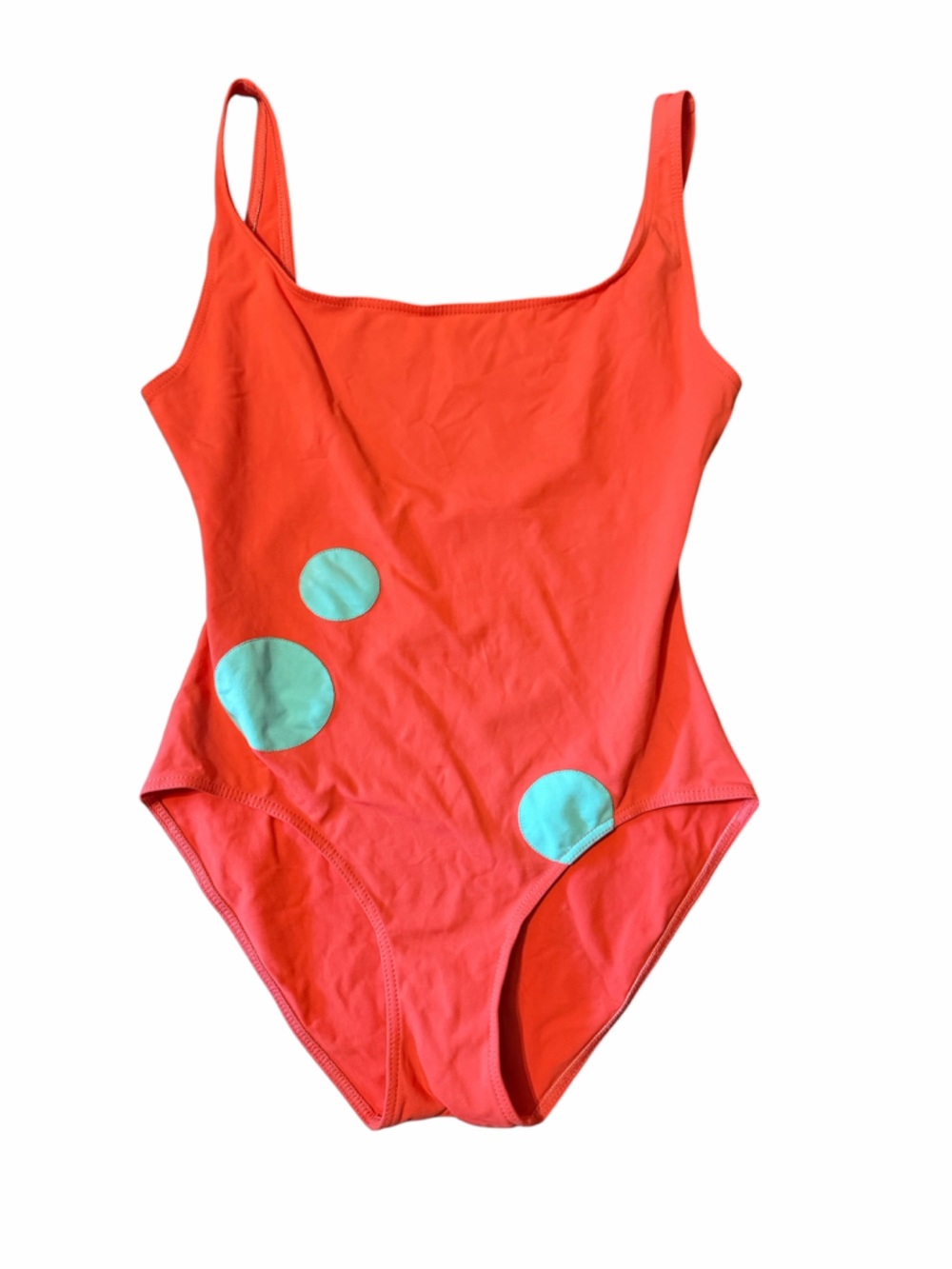 ERES Coral One-Piece Swimsuit with Turquoise Dots Size 16